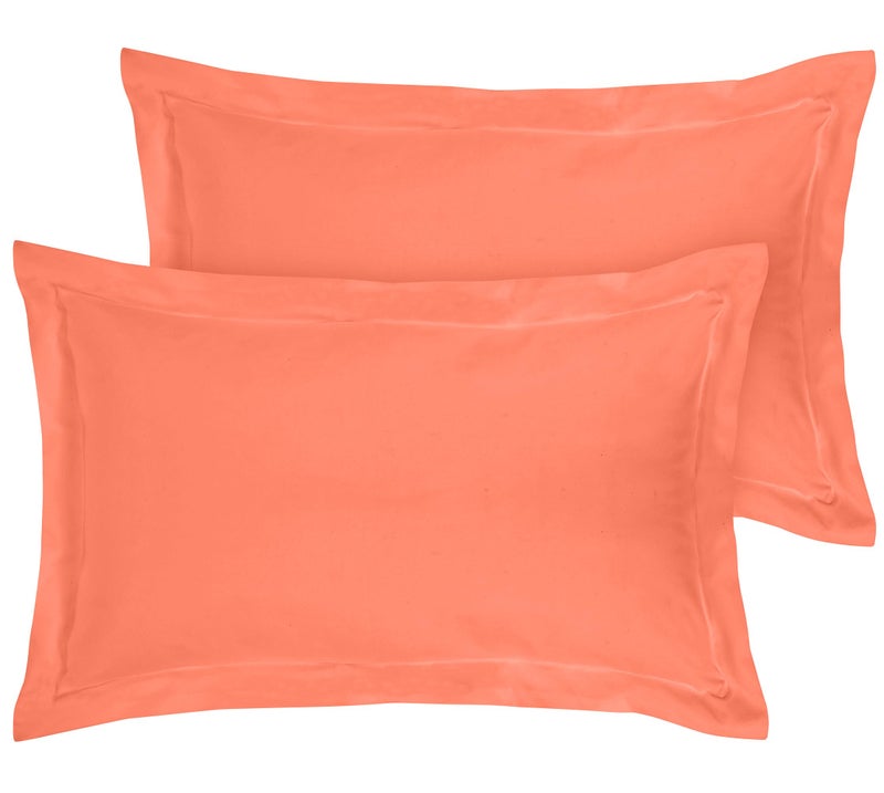 Royale Linens Pillow Shams 2 Pack Queen Size 20x30 Inch - Brushed 1800 Microfiber - Bed Pillow Shams  Wrinkle Resistant Super Soft and Cozy - Back Overlap Closure - Oxford Pillowcases (Queen  Coral) - Image 1